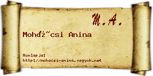 Mohácsi Anina névjegykártya